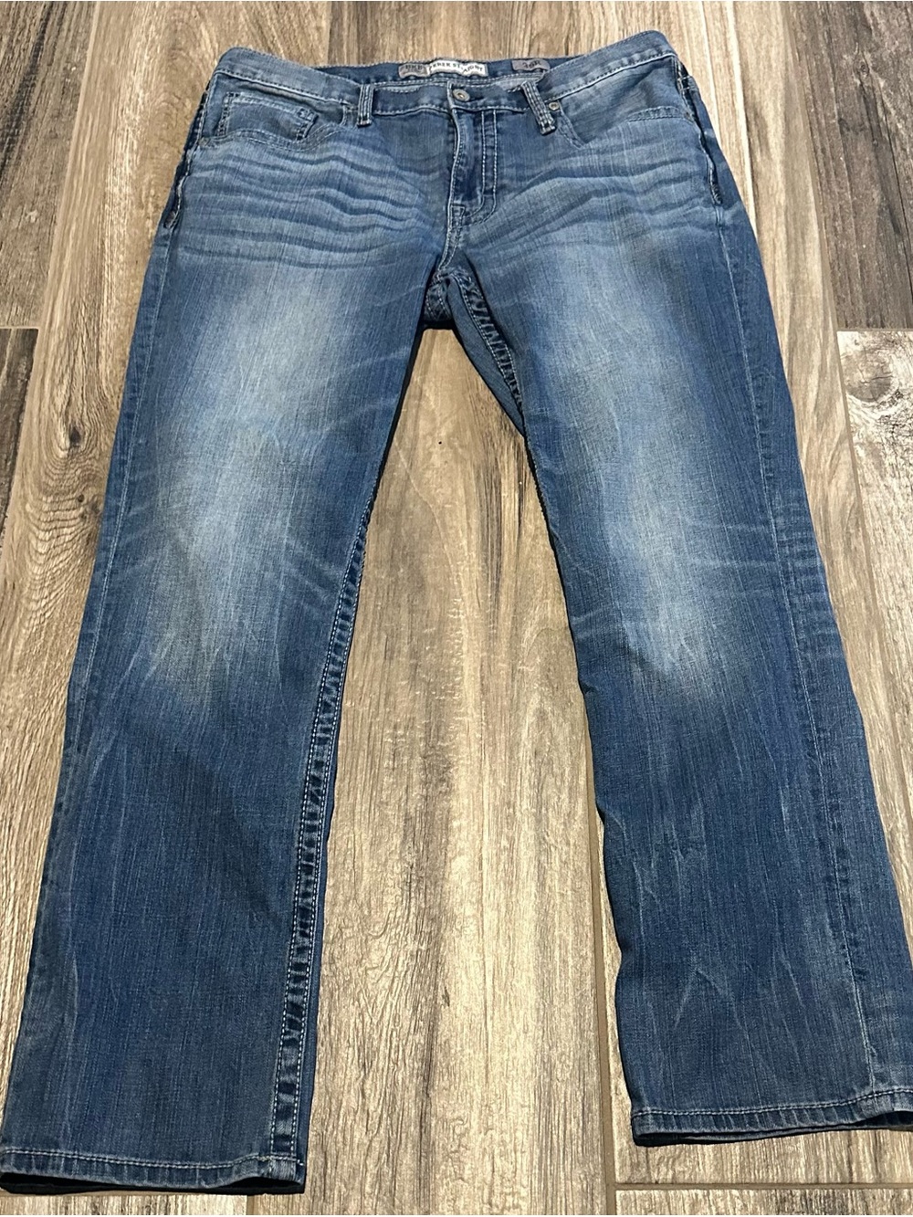 BKE Men's Blue Denim Jeans - Classic Straight Fit